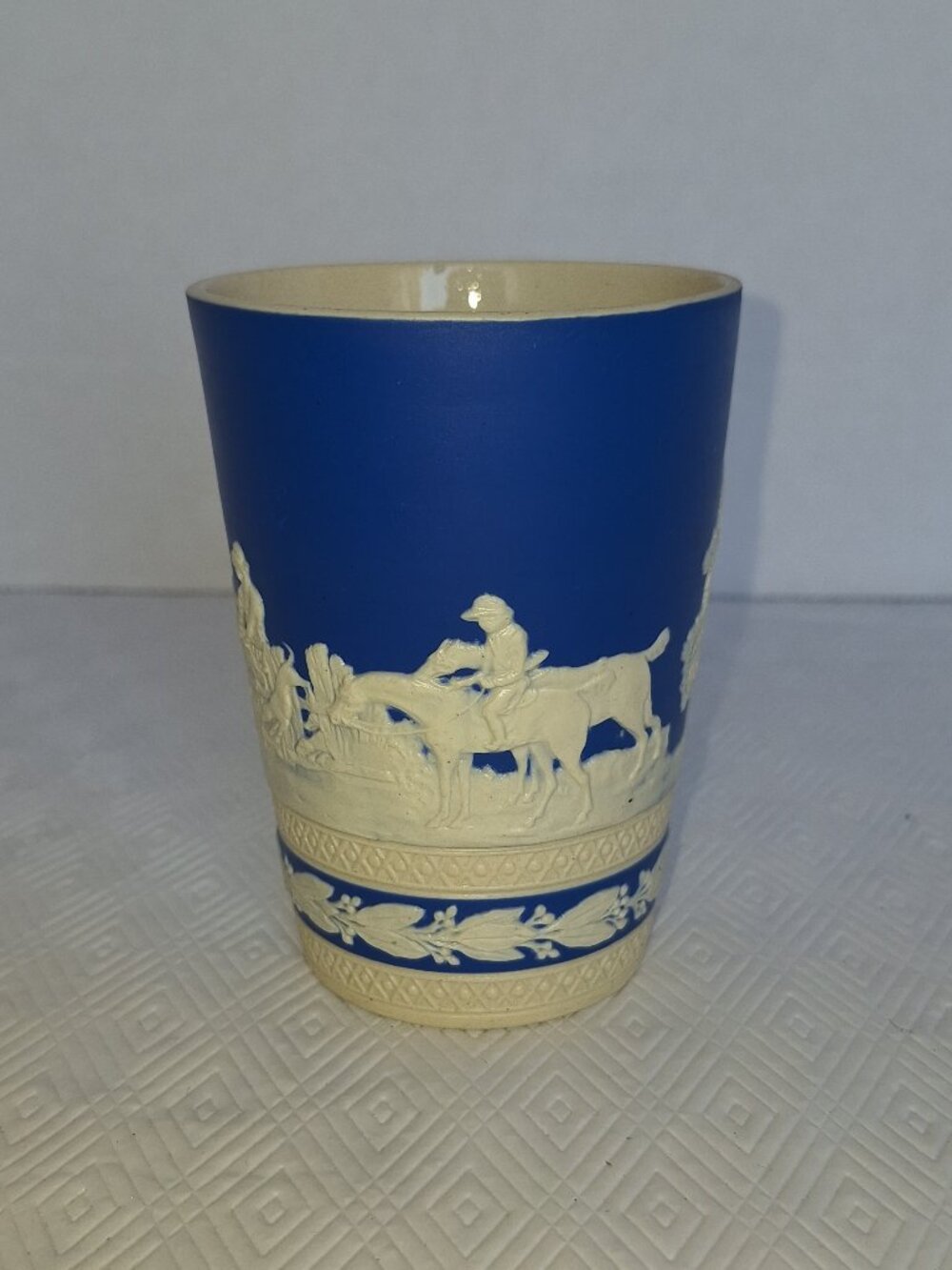 Wedgwood Style Jasperware Tumbler Raised Frieze of Classical Figures